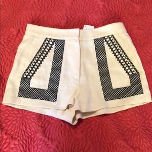 Embroidered Linen Short